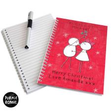 Personalised Purple Ronnie Christmas Couple Notebook